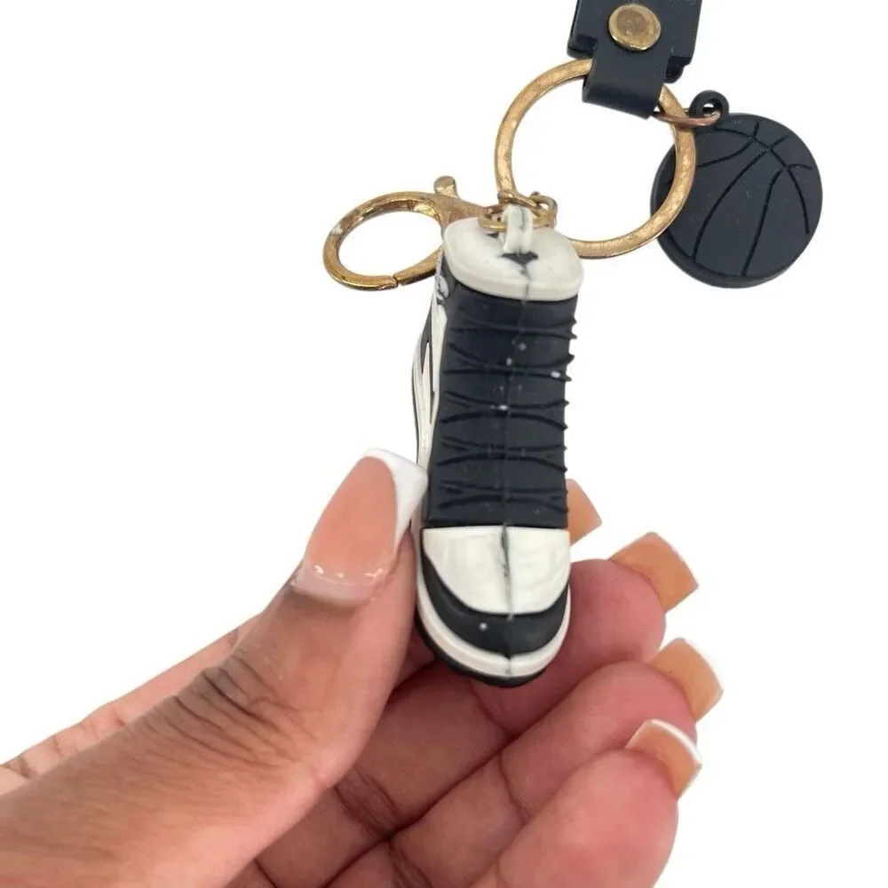 Forever Sports Nike Jordan 01 Sneaker Keychain | Black Basketball Shoe Key Ring